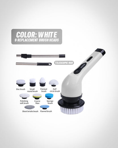Electric Spin Scrubber, IPX5 Waterproof, 9 Replaceable Brush Heads